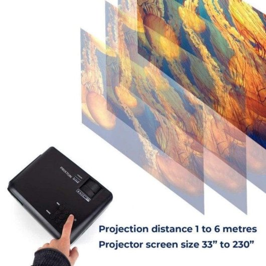 Projecteur Prixton Cinema Deluxe WXGA 180 Lumens 230" LED LCD Portable WiFi Bluetooth