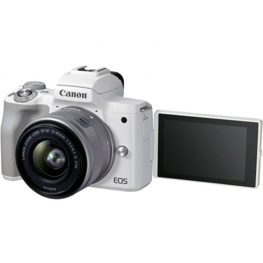 Canon M50 Mark II 24,1MP WiFi Blanc + Objectif 15-45mm F3.5-6.3 IS STM