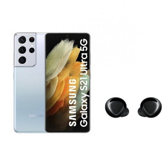 Samsung Galaxy S21 Ultra 5G 512GB Plata + Galaxy Buds+ Negro