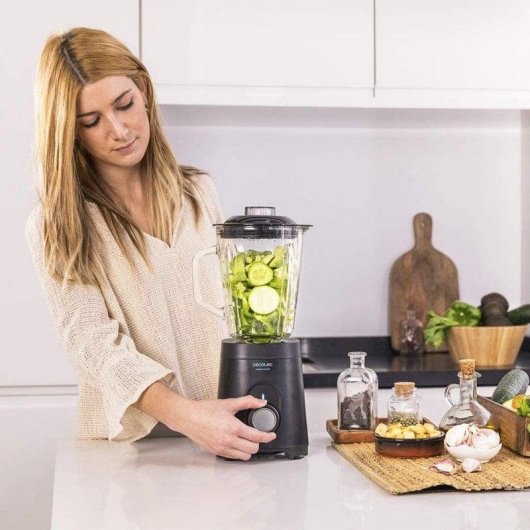 Cecotec Power Black Titanium 1000 Batidora de Vaso 1000W Negra