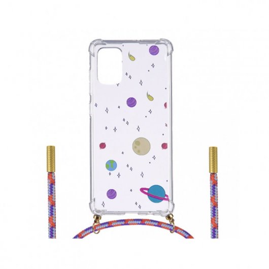 Funda Silicona Colgante Planetas para Samsung Galaxy A71