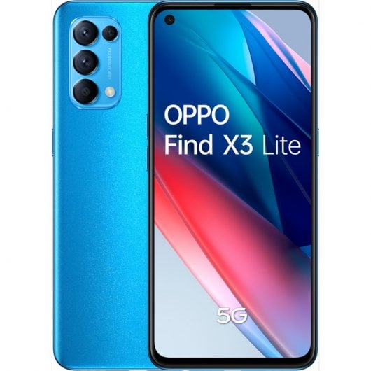 OPPO Find X3 Lite Smartphone 5G, Qualcomm 765G, Display 6.43'' FHD+AMOLED, 4 Fotocamere 64MP, RAM 8GB ESPANDIBILE FINO A 13GB+ROM 128GB, 4400mAh, Dual Sim, [Versione Italiana], Colore Astral Blue