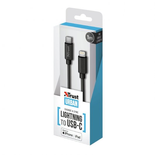 Trust Urban 23135 Cable Lightning a USB-C 2.0 Macho/Macho 1m Negro