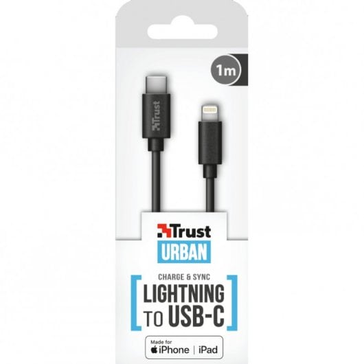 Trust Urban 23135 Cable Lightning a USB-C 2.0 Macho/Macho 1m Negro