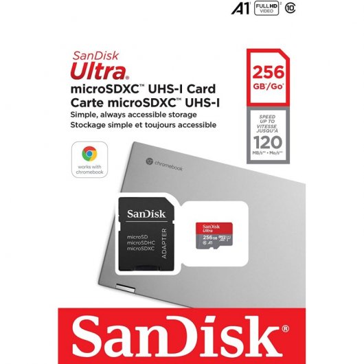 SanDisk Ultra MicroSDXC 256GB UHS-I A1Clase 10 + Adaptador SD