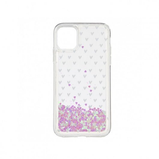 Funda Líquida Corazones Rosas para iPhone 11 Pro