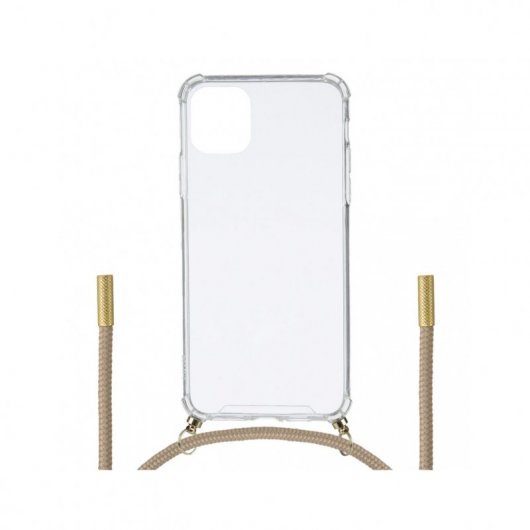Funda Silicona Colgante Transparente Dorado para iPhone 11
