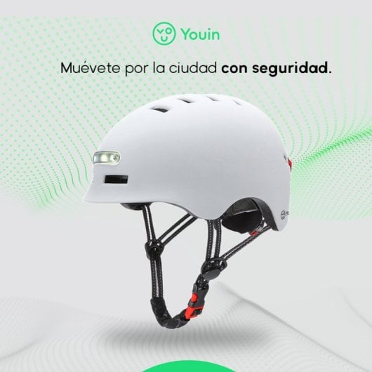 Youin Casco con Luz LED Blanco Talla L 58x61cm