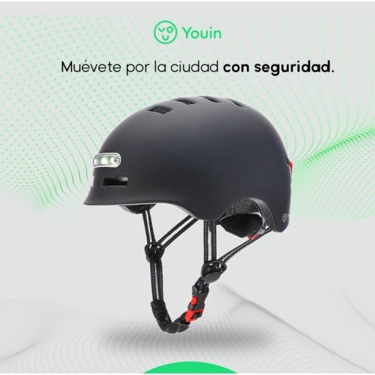Youin Casco con Luz LED Negro Talla L 58x61cm
