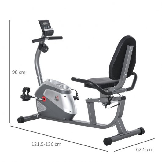 HomCom Bicicleta Estática Reclinada con Respaldo