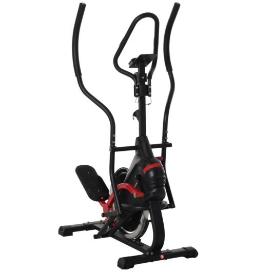 HomCom Bicicleta Elíptica con Pantalla LCD Negra