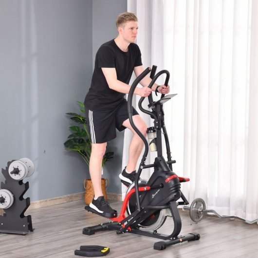 HomCom Bicicleta Elíptica con Pantalla LCD Negra