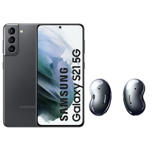 Samsung Pack Galaxy S21 5G 256GB Gris Libre + Galaxy Buds Live Negros