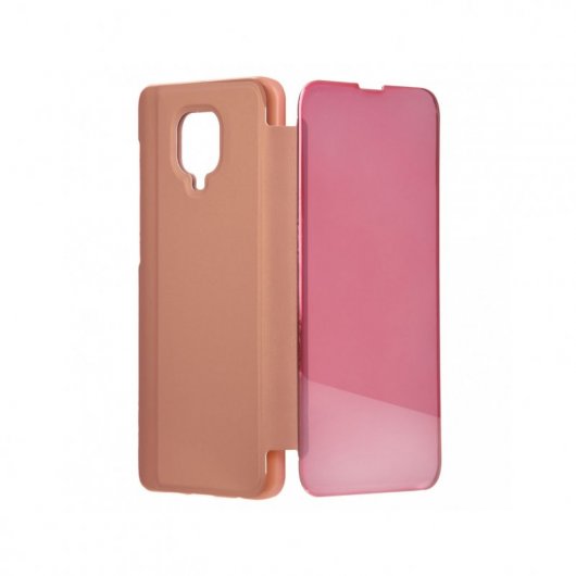 Funda Libro Espejo Oro Rosa para Xiaomi Redmi Note 9 Pro