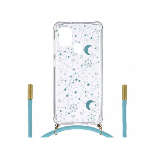 Funda Silicona Colgante Constelación Azul para Samsung Galaxy A21s