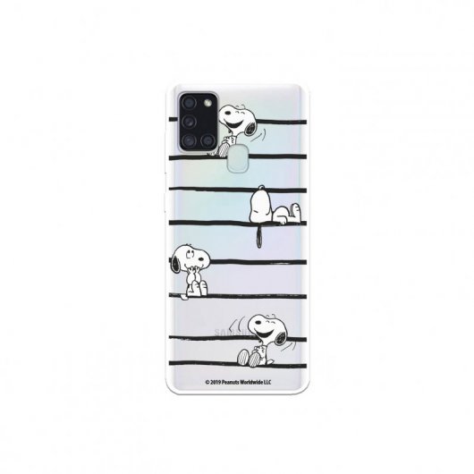 Funda Oficial de Peanuts Snoopy Rayas Snoopy para Samsung Galaxy A21S