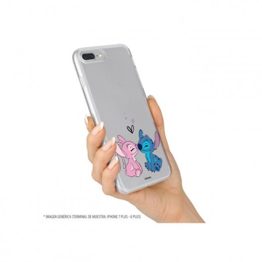 Funda Oficial de Disney Angel y Stitch Beso Lilo y Stitch para Samsung Galaxy A50