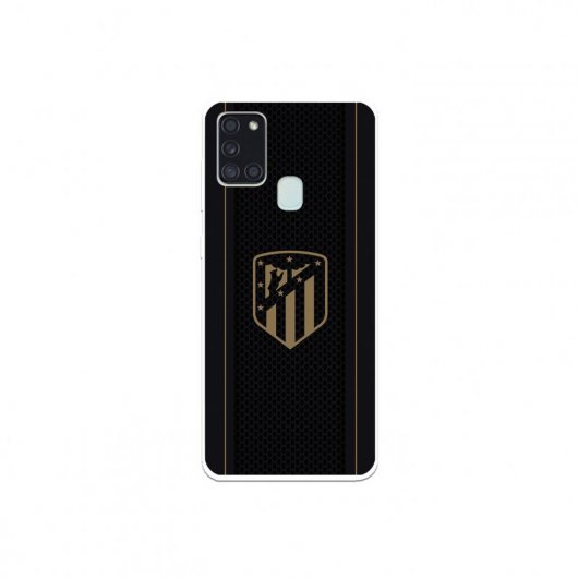 Funda del Atleti Escudo Dorado Fondo Negro Licencia Oficial Atlético de Madrid para Samsung Galaxy A21S