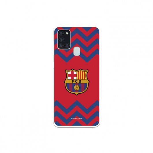 Funda del Barcelona Escudo Medio Zigzag Rojo y Azul Licencia Oficial FC Barcelona para Samsung Galaxy A21S