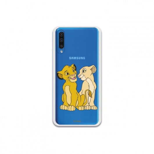 Funda Oficial de Disney Simba y Nala El Rey León Transparente para Samsung Galaxy A50