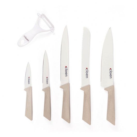 Cloen Laura Set de Sartenes Aluminio 20/24/28cm + Set de Cuchillos Chef Acero Inox