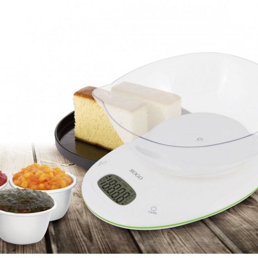 Sogo Báscula de Cocina con Bol Blanca