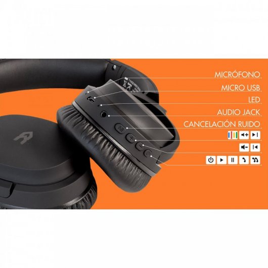 Avenzo AV-HP2003B Auricular Bluetooth Negro