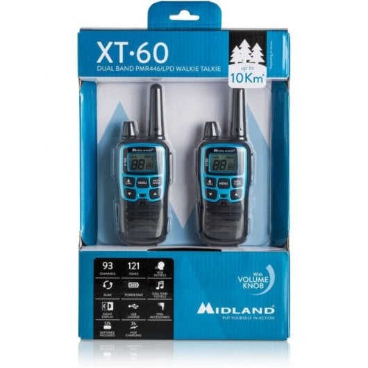 Midland XT60 Pack 2 PMR446 Walkie-Talkies Blau