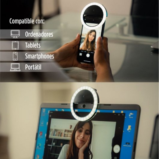 Ksix Studio Live Pocket Aro de Luz com Stand