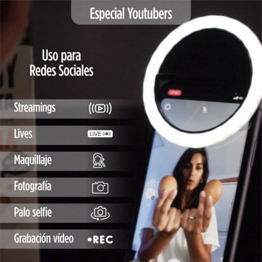 Ksix Studio Live Pocket Aro de Luz com Stand
