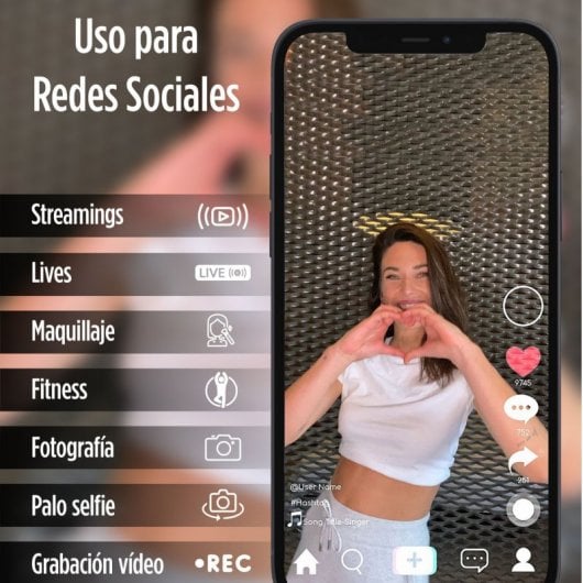Ksix Kit Studio Live Colores Aro de Luz con Trípode para Smartphone