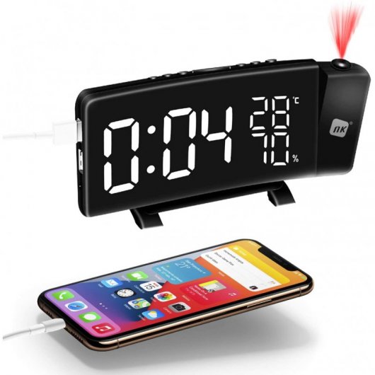 NK Curve Radio Despertador Digital Negro