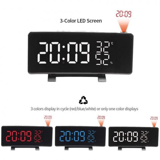 NK Curve Radio Despertador Digital Negro