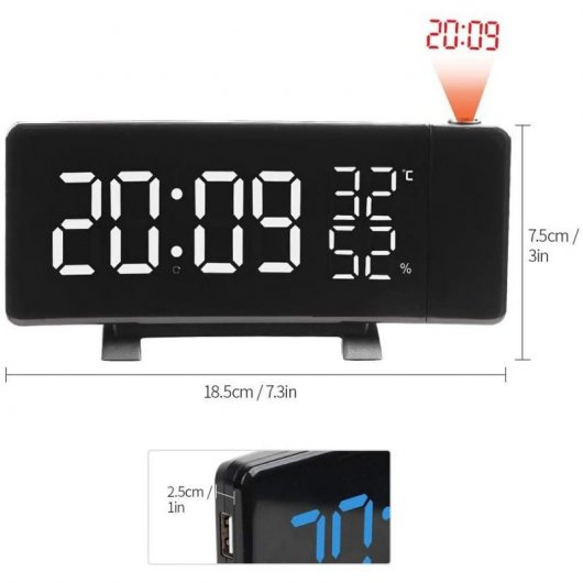 NK Curve Radio Despertador Digital Negro