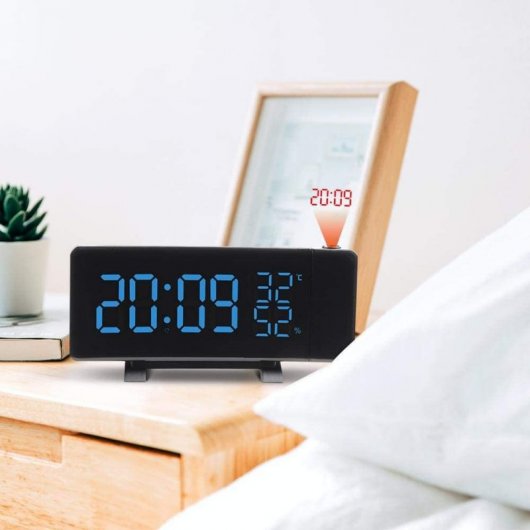 NK Curve Radio Despertador Digital Negro