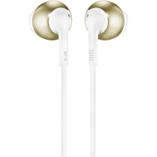 Auriculaires JBL Tune 205 filaires Jack 3.5 mm pour musique avec microphone Champagne Gold