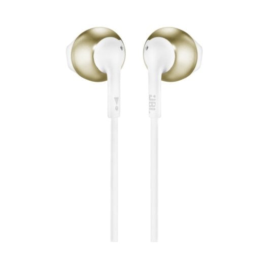Auriculaires JBL Tune 205 filaires Jack 3.5 mm pour musique avec microphone Champagne Gold