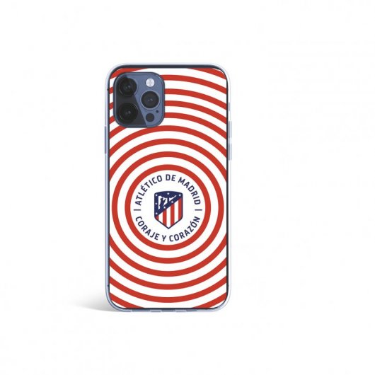 Funda del Atleti Escudo Fondo Rojiblanco Circular Licencia Oficial Atlético de Madrid para iPhone 12