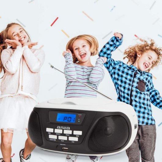 Aiwa BoomBox BBTU-300 Radio CD Bluetooth Infantil Negro