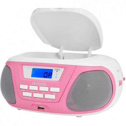 Aiwa BoomBox BBTU-300 Radio CD Bluetooth Infantil Rosa