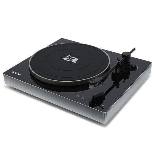 Tocadiscos Aiwa APX-680BT Bluetooth USB tracción por correa negro