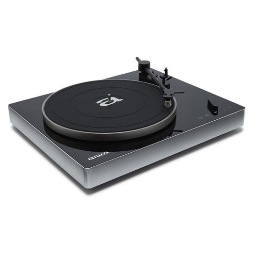 Tocadiscos Aiwa APX-680BT Bluetooth USB tracción por correa negro