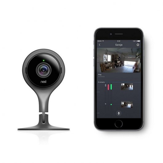 Google Pack Nest Cámara de Seguridad Indoor + Nest Mini Altavoz Inteligente y Asistente Tiza