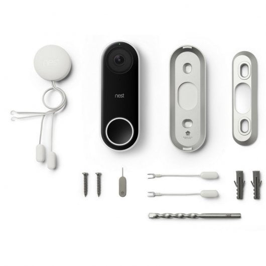 Google Pack Nest Hello DoorBell Videoportero + Nest Mini Altavoz Inteligente y Asistente Tiza