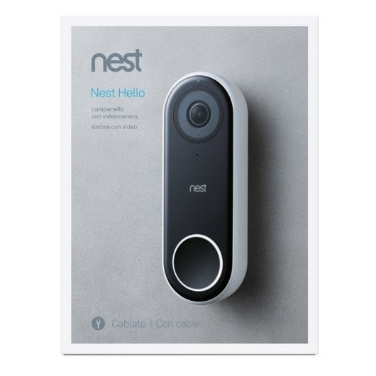 Google Pack Nest Hello DoorBell Videoportero + Nest Mini Altavoz Inteligente y Asistente Tiza