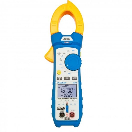 PeakTech 1670 Pinza Amperimétrica Digital TrueRMS 50.000 Counts 1000A AC/DC con Bluetooth 4.0