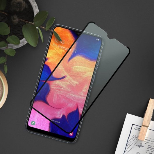 Avizar Protector Cristal Templado Negro para Samsung Galaxy A10
