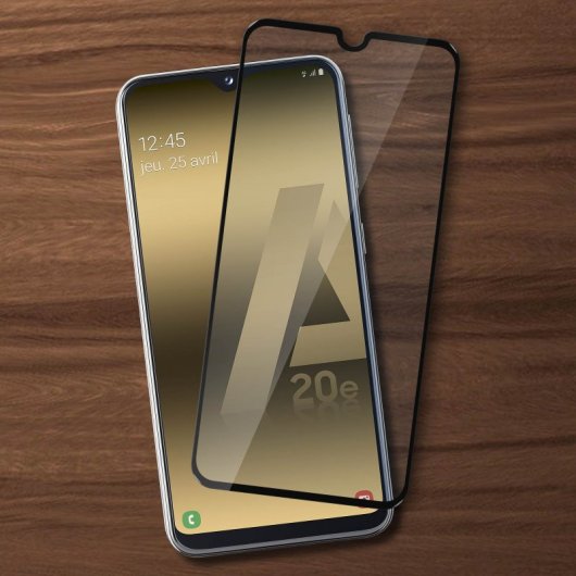 Avizar Protector Cristal Templado Negro para Samsung Galaxy A20e