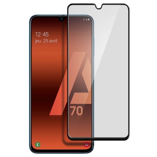Avizar Protector Cristal Templado Negro para Samsung Galaxy A70