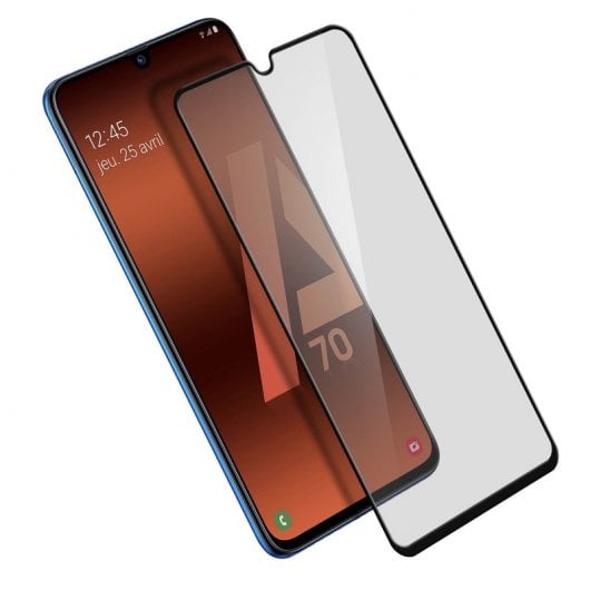 Avizar Protector Cristal Templado Negro para Samsung Galaxy A70